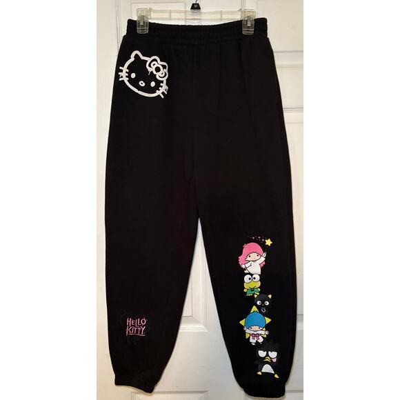 Hello Kitty Pants - Hello Kitty black joggers size medium